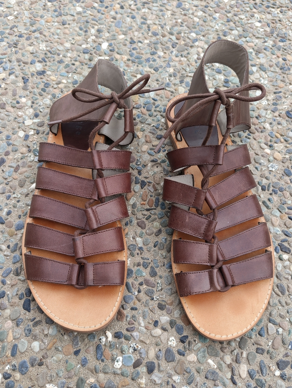 Nordstrom Hinge Brand Women’s Strappy Leather Gladiator Sandals - Brown Size 12